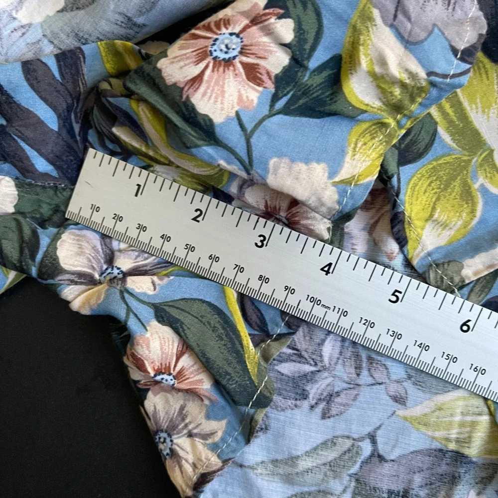 Jonathan Martin‎ Wrap Around Shorts Kids L Blue Floral Tropical Vintage Hawaiian
